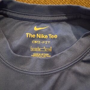 A Nike blue dri fit T shirt for kids boys